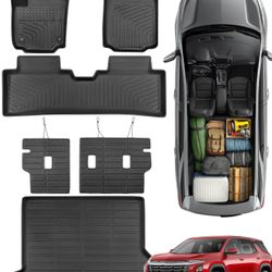 Floor Mats for Chevy Equinox 2025 2026 (ONLY Gas) | Full Set All Weather Cargo Liner for GMC Terrain | Rubber Carpet Trunk Backrest Interior Acces