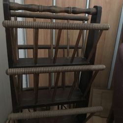 Vintage Wooden Magazine Rack