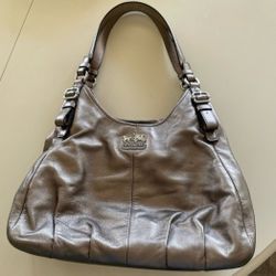 Coach Madison Metallic Leather 3 Compartments Shoulder Bag