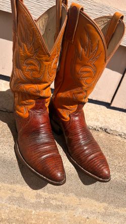 Cowboy boots lizard tegu sz 9 1/2 D