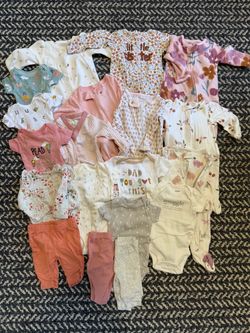 Newborn girl lot, pajama, onesies, pants