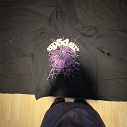 Sp5der Hoodie Purple And Black 