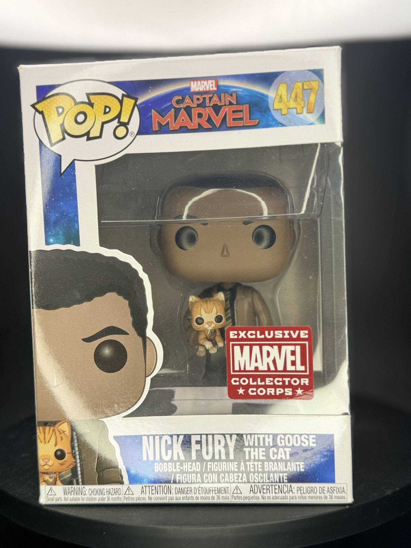 Funko Pop! Captain Marvel: Nick Fury w/ Goose Cat #447 Collector Corps Exclusive