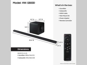 NEW Samsung Soundbar S800D & Wireless Subwoofer