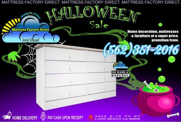 White eight drawer dresser chest cajonera cómoda mueble