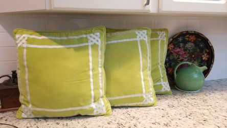 Lime Green accent pillows 16 X 16