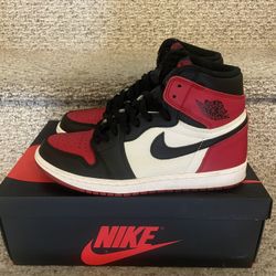 Nike Air Jordan 1 Bred Toe Size 7.5 
