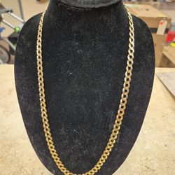 14k Yellow Gold Cuban Link Necklace 29"