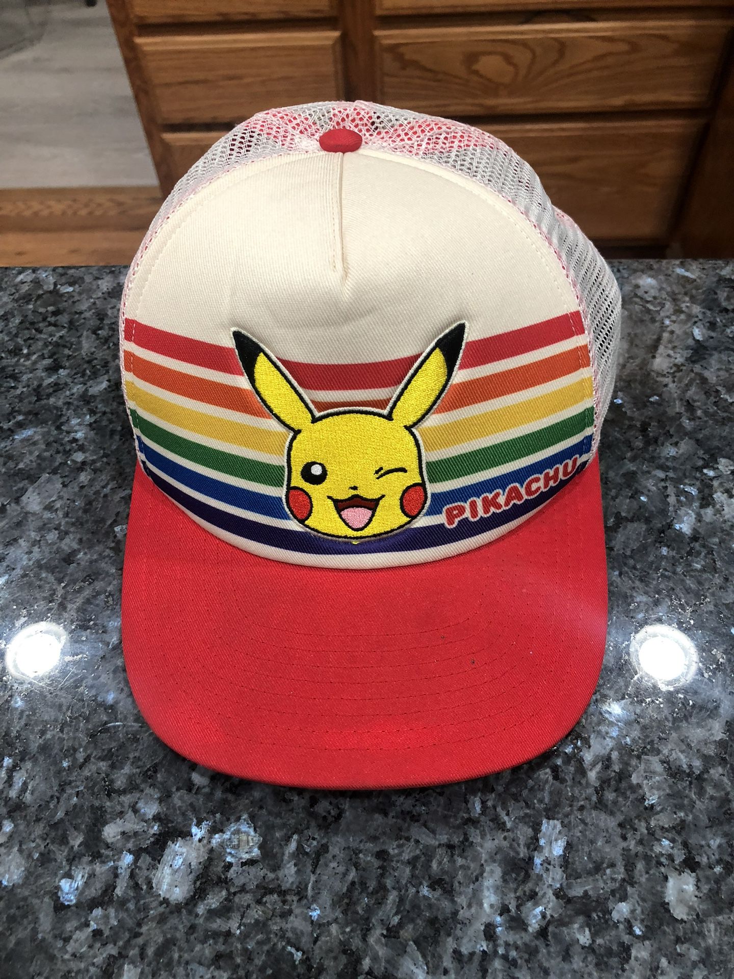 Pokémon Pikachu Snap Back Hat.  Adult Size Fits Most.  Preowned Washed In A Hat Washer 
