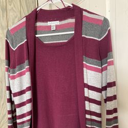 Croft & Barrow Women’s Petite Small Fuchsia Multicolored Sweater