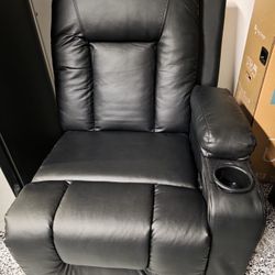Black Recliner Chair w/ Cupholder