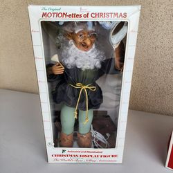 Telco Motionettes Animated Figurine Holiday Christmas Elf 1994 With Paint Brush