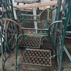 Antique Cast-Iron Base, Singer Sewing Machine Frame Treadle Stands