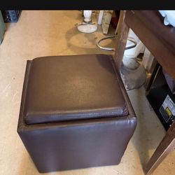 Last Chance faux Leather Cube Stool Does Not Open For Storage