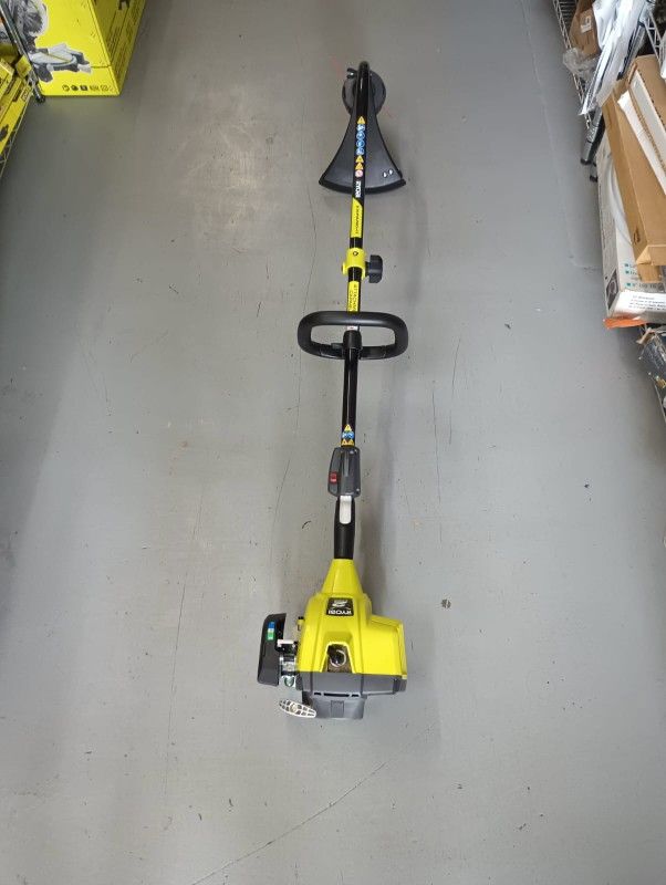RYOBI 25 cc 2-Stroke Attachment Capable Full Crank Curved Shaft Gas String Trimmer