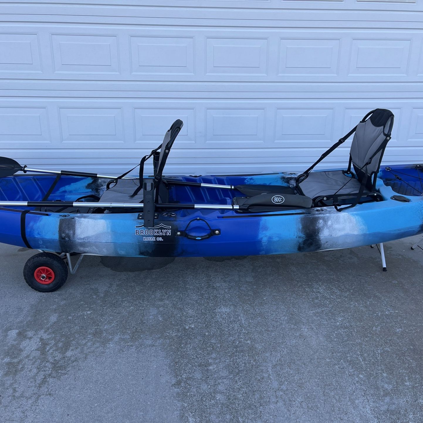 Kayak BKC TK122 Angler 12-foot, 8 inch Tandem  Family Kayak w/ Upright Aluminum Frame Seats and Paddles-must sell