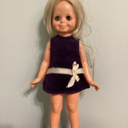 1970 Velvet Doll Crissy's Cousin w Growing Hair Works 16 Inch Tall