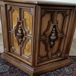 Vintage Brown Hexagon Wooden Coffee Table. 