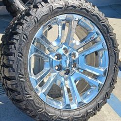 22” Chevy Silverado GMC Sierra Replica Wheels & Tires Off-Road Tahoe Yukon Escalade Suburban Rines Y