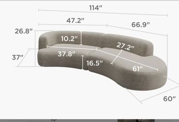 Curved Boucle Sectional