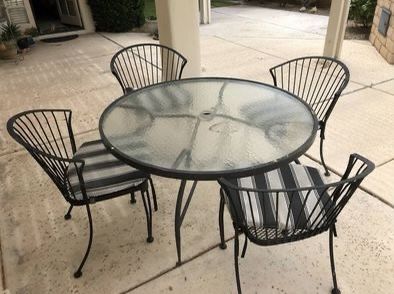 Wrought Iron Patio Table w/ 4 Chairs