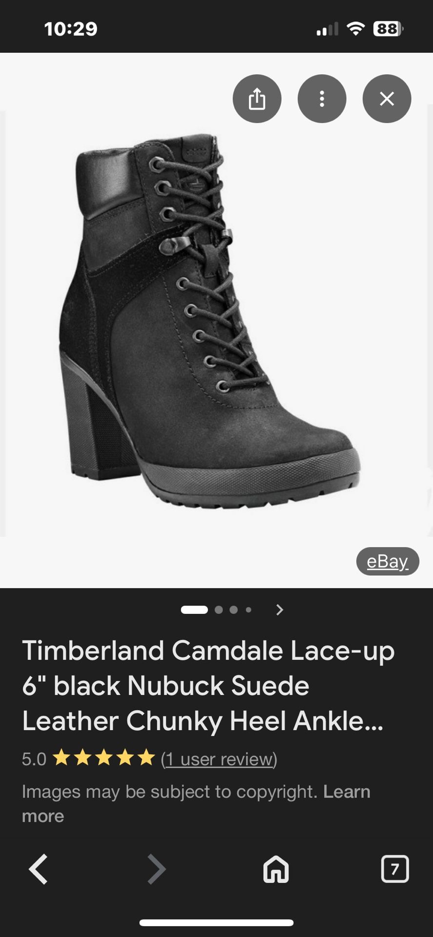 Timberland Cam Dale, 6 Inch Boot Black New Buck Wore Twice