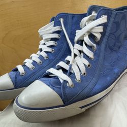 Authentic Coach HIGH top  Fashion SNEakers 9.5 Beautiful Blue