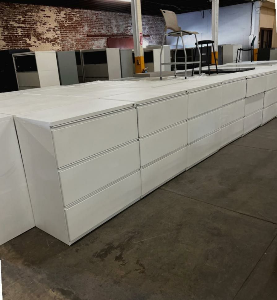 WHITE 3 DRAWER FILE CABINETS -can deliver-