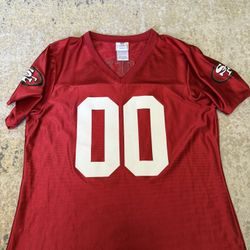 Official NFL Team Apparel San Francisco 49ers Woman’s Top Jersey Size Large, Not Purdy, Kittle, Aiyuk, Deebo, McCaffrey, Rice, Montana