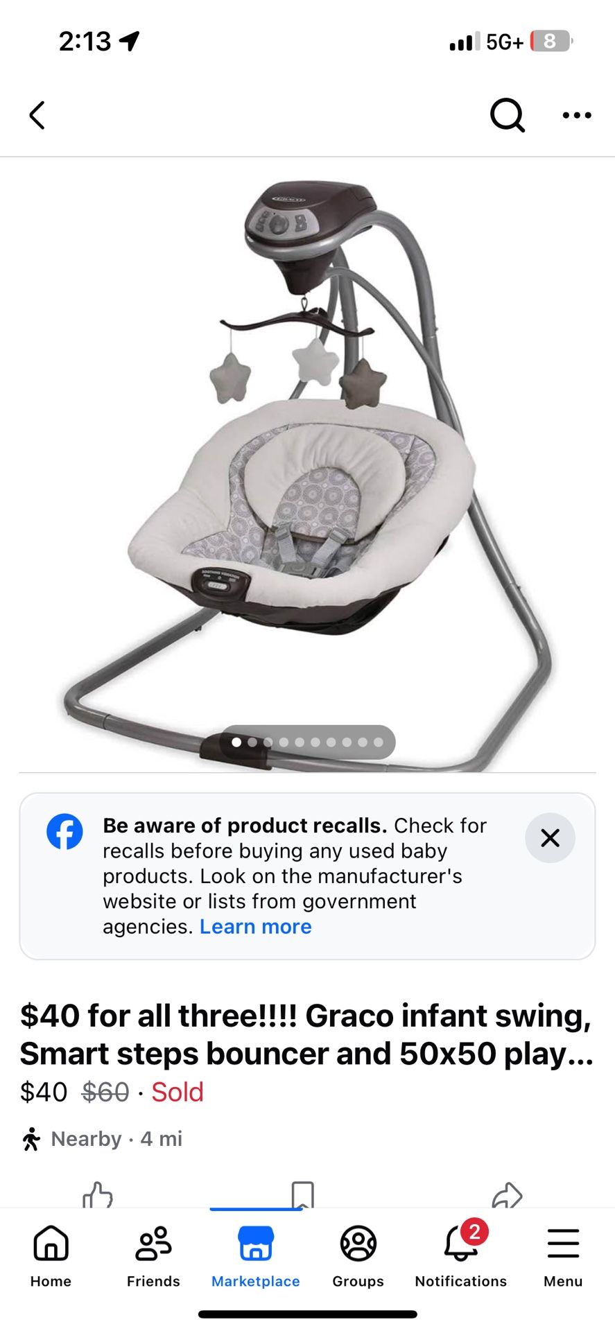 Graco baby Swing 