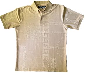 Men's Short SleeveJacquard Polo  Dress Shirt~~Size 2 XL~~