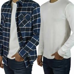 JACHS OF NY 2 PK BRAWNY FLANNEL AND THERMAL  NEW 