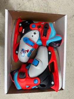 8c through 11c size is adjustable between this sizes Kids Iceskates Boys Spidey Friends Adjustable Youth For Kids Toddler Like NEW