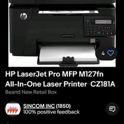 HP LaserJet Pro MFP M127fn All-In-One Laser Printer  CZ181A