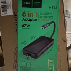 USB C HUB, USB C Adapter 6 in 1 with USB 3.0, 4K-HDMI, USB C Connection/PD, SD/TF Card Reader, Docking Station Compatible with MacBook Pro/Air Laptop 