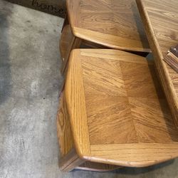 Solid Oak Wood Side Table 