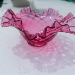 Antique  Fenton Ruffle Edge  Quilted  Pattern  6 Inches Wide 3 Inches Tall 