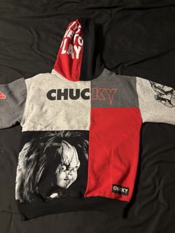 Chucky Graphic Color Block Pull Over Hoodie