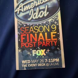 American Idol Season 9 Autograph Party Pass