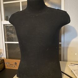 Male Torso Mannequin Black Jersey Covering Preow