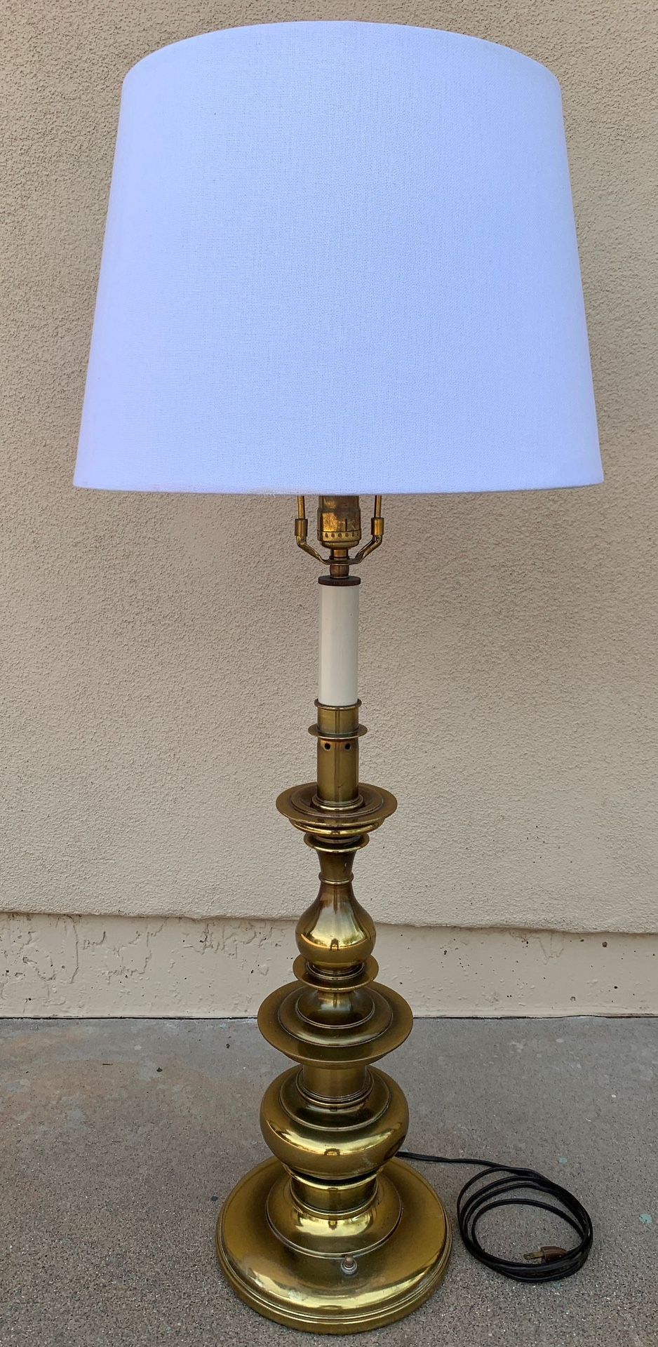Vintage Brass Stiffel Table Lamp . On/Off Button on Base