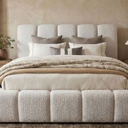 Brand New White Contemporary Style Queen Bed Frame (Available In Eastern King)