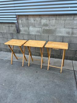 Wood Snack Tables (3)