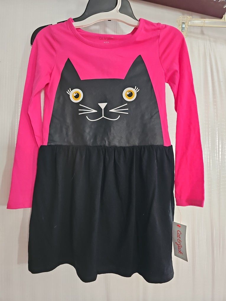 New Halloween Cat & Jack Pizzazz Pink Cat Dress