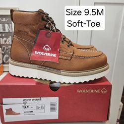 Wolverine Soft Toe Work Boots Size 9.5 