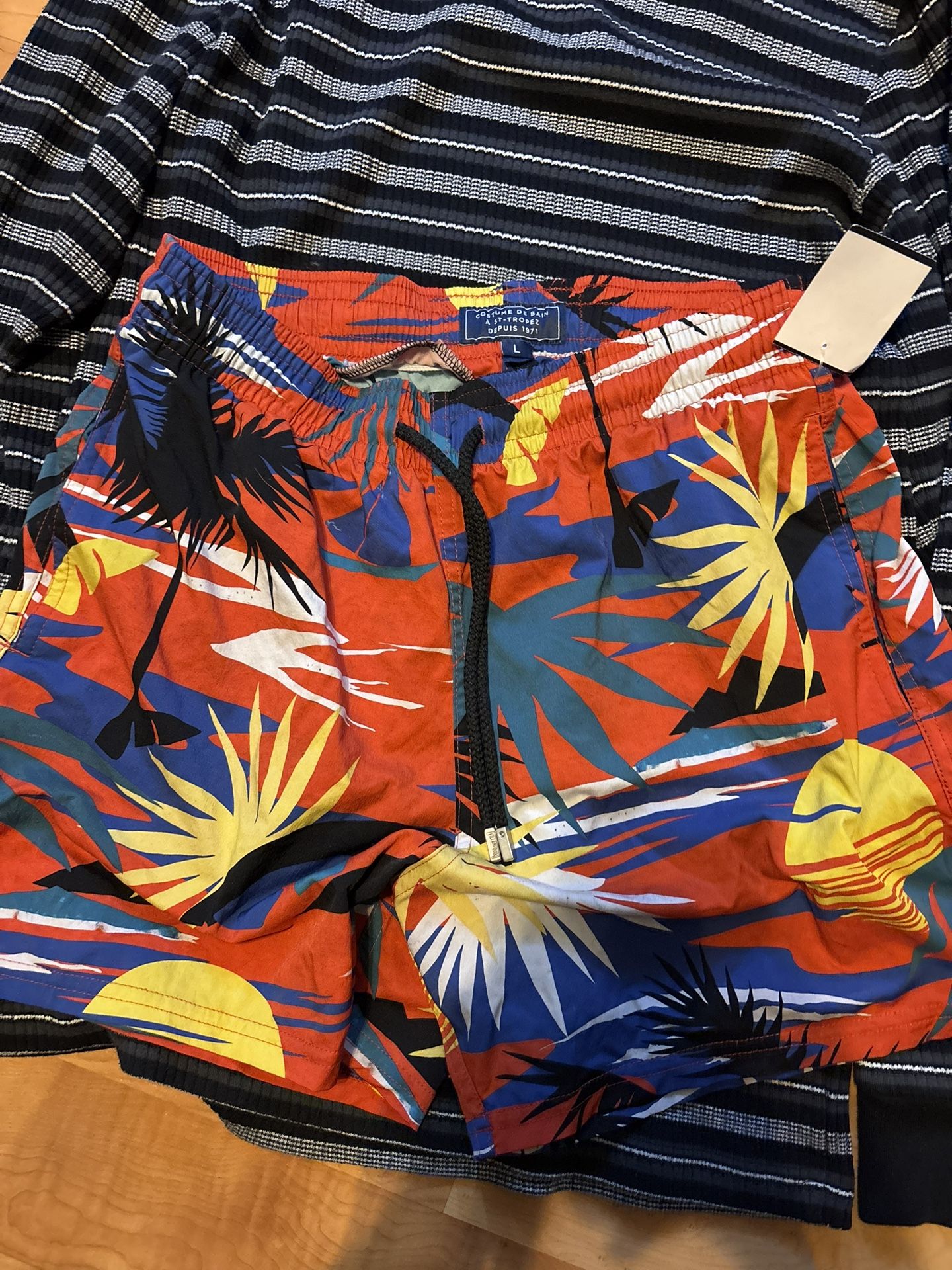 palm angles x vilebrequin swim trunks