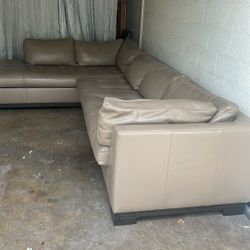 Genuine Leather Sectional Sofa 90” Long Each X 40” Deep