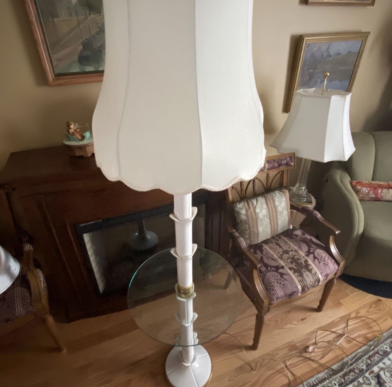 Ceramic Floor Lamp & Glass Table