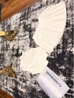 White/Creme Suit Waistcoat with Matching Mini Skirt