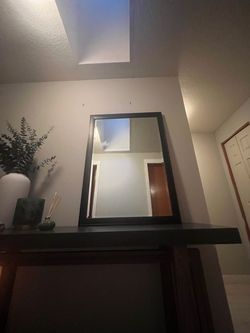Large Black Framed Wall Mirror